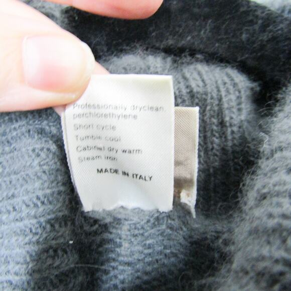 Krizia Maglia Maxi Dress Sweater Womens Large Angora Wool Gray Silver Metallic - Picture 12 of 13